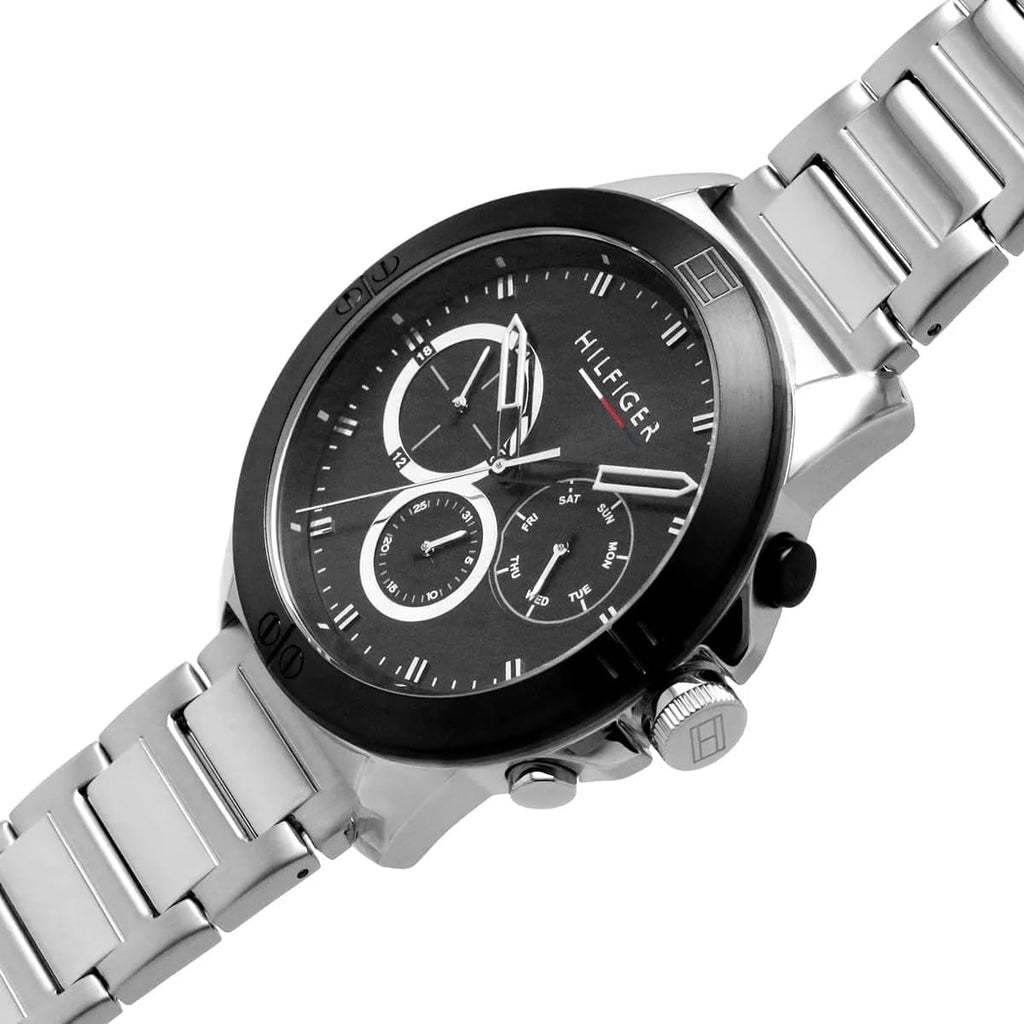 Tommy Hilfiger Harley 1791890 46mm Men's Multi-Function Watch – Black & Silver Stainless Steel Bracelet