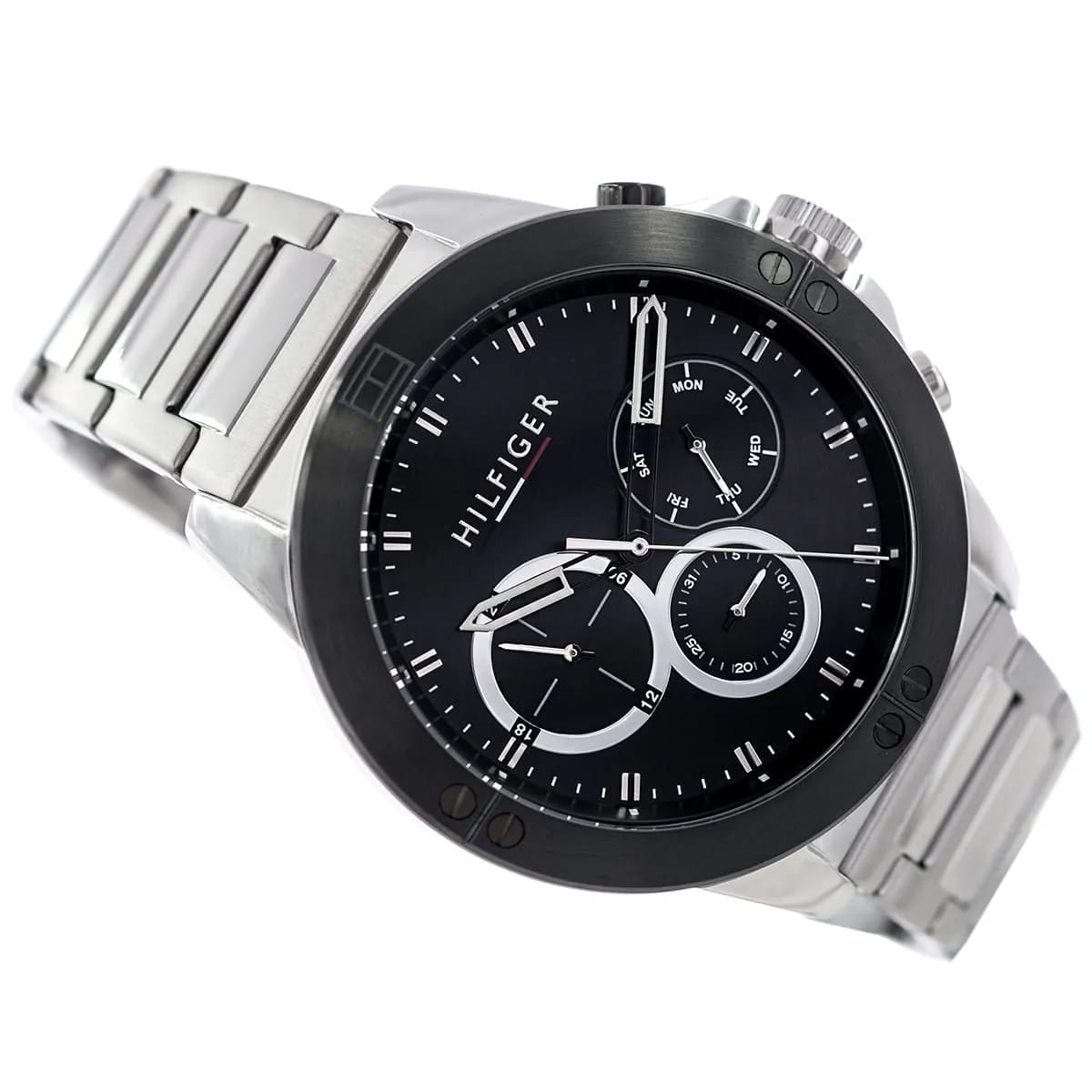 Tommy Hilfiger Harley 1791890 46mm Men's Multi-Function Watch – Black & Silver Stainless Steel Bracelet