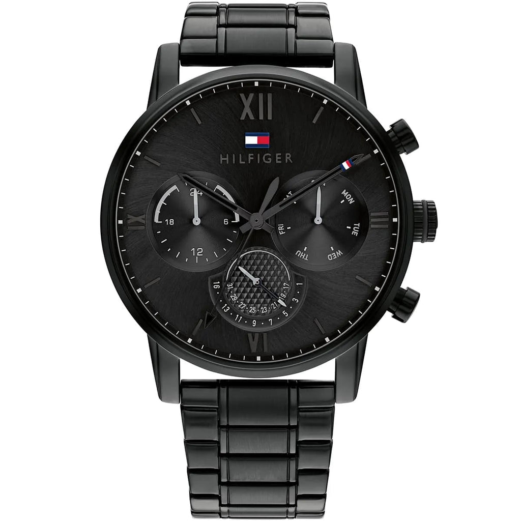 Tommy Hilfiger Sullivan 1791879 44mm Men's Multi-Function Watch – Black & Silver Stainless Steel Bracelet