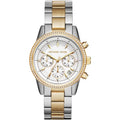 Michael Kors Ritz MK6474 37mm Women's Quartz Watch – White with Two-Tone Stainless Steel Bracelet