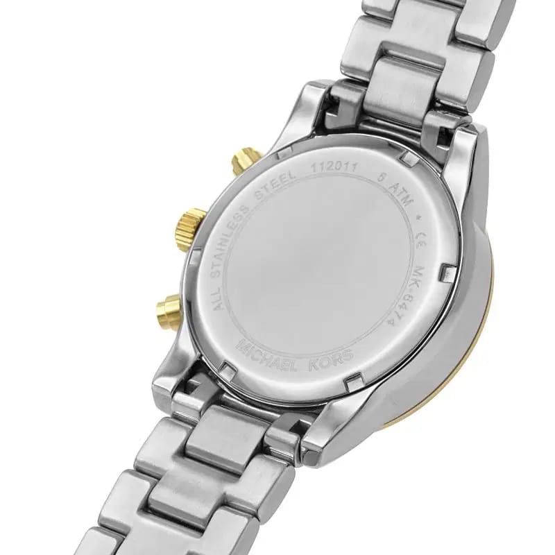 Michael Kors Ritz MK6474 37mm Women's Quartz Watch – White with Two-Tone Stainless Steel Bracelet