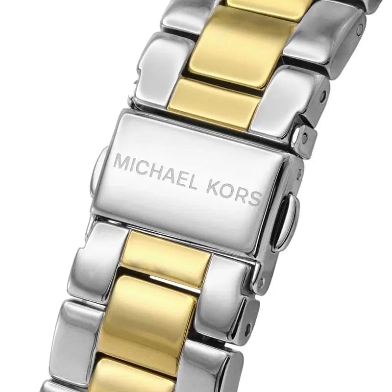 Michael Kors Ritz MK6474 37mm Women's Quartz Watch – White with Two-Tone Stainless Steel Bracelet
