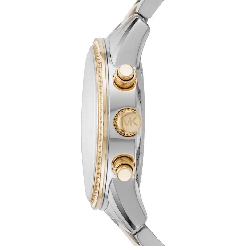 Michael Kors Ritz MK6474 37mm Women's Quartz Watch – White with Two-Tone Stainless Steel Bracelet