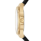 Michael Kors Lennox MK7281 37mm Women's Quartz Watch – Black with Black Silicone Strap