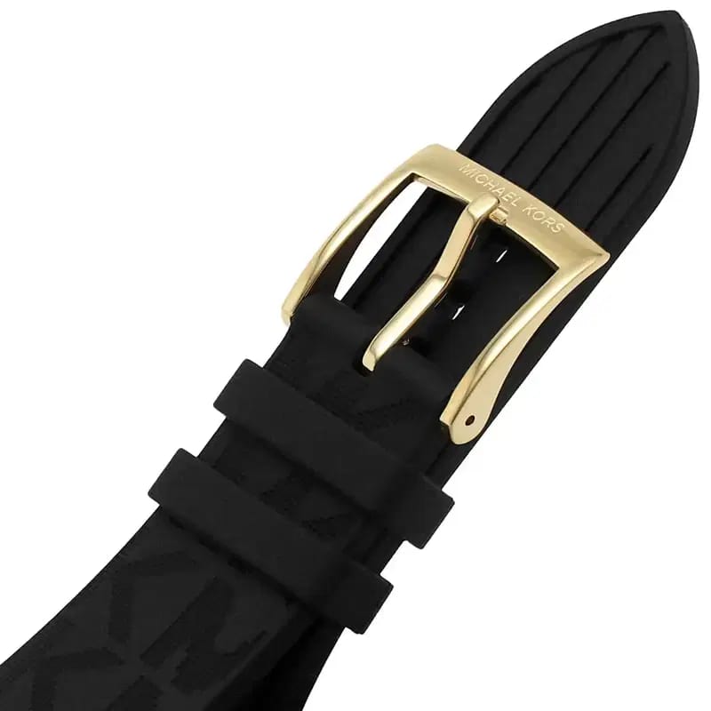 Michael Kors Lennox MK7281 37mm Women's Quartz Watch – Black with Black Silicone Strap