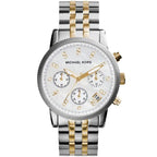 Michael Kors Ritz MK5057 38mm Women's Quartz Watch – Silver with Gold Stainless Steel Bracelet