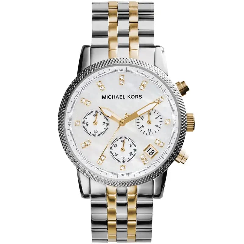 Michael Kors Ritz MK5057 38mm Women's Quartz Watch – Silver with Gold Stainless Steel Bracelet