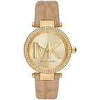Michael Kors Parker MK4725 39mm Women's Quartz Watch – Gold with Gold Genuine Leather Strap