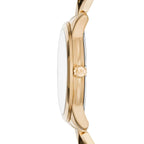 Michael Kors Runway MK6689 38mm Women's Quartz Watch – Mother-of-Pearl Gold with Gold Stainless Steel Bracelet