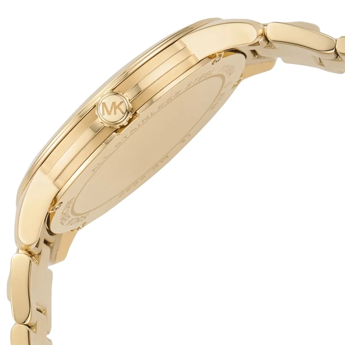 Michael Kors Runway MK6689 38mm Women's Quartz Watch – Mother-of-Pearl Gold with Gold Stainless Steel Bracelet