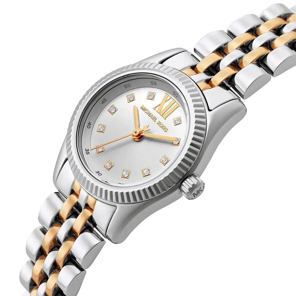 Michael Kors Lexington MK4740 26mm Women's Quartz Watch – Silver with Gold Stainless Steel Bracelet