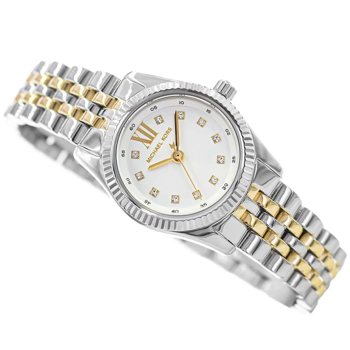 Michael Kors Lexington MK4740 26mm Women's Quartz Watch – Silver with Gold Stainless Steel Bracelet