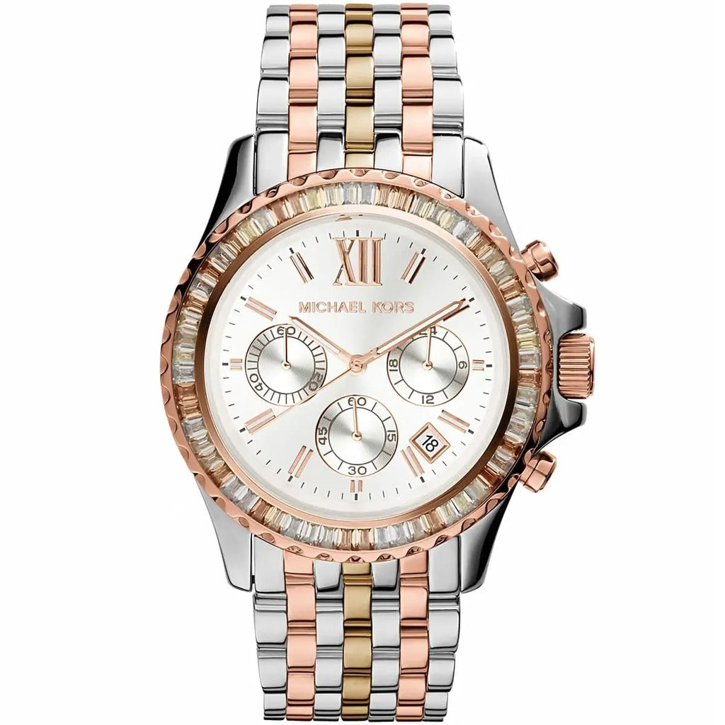 Michael Kors Signature MK5876 38mm Women's Chronograph Watch – Signature with Silver Stainless Steel Bracelet