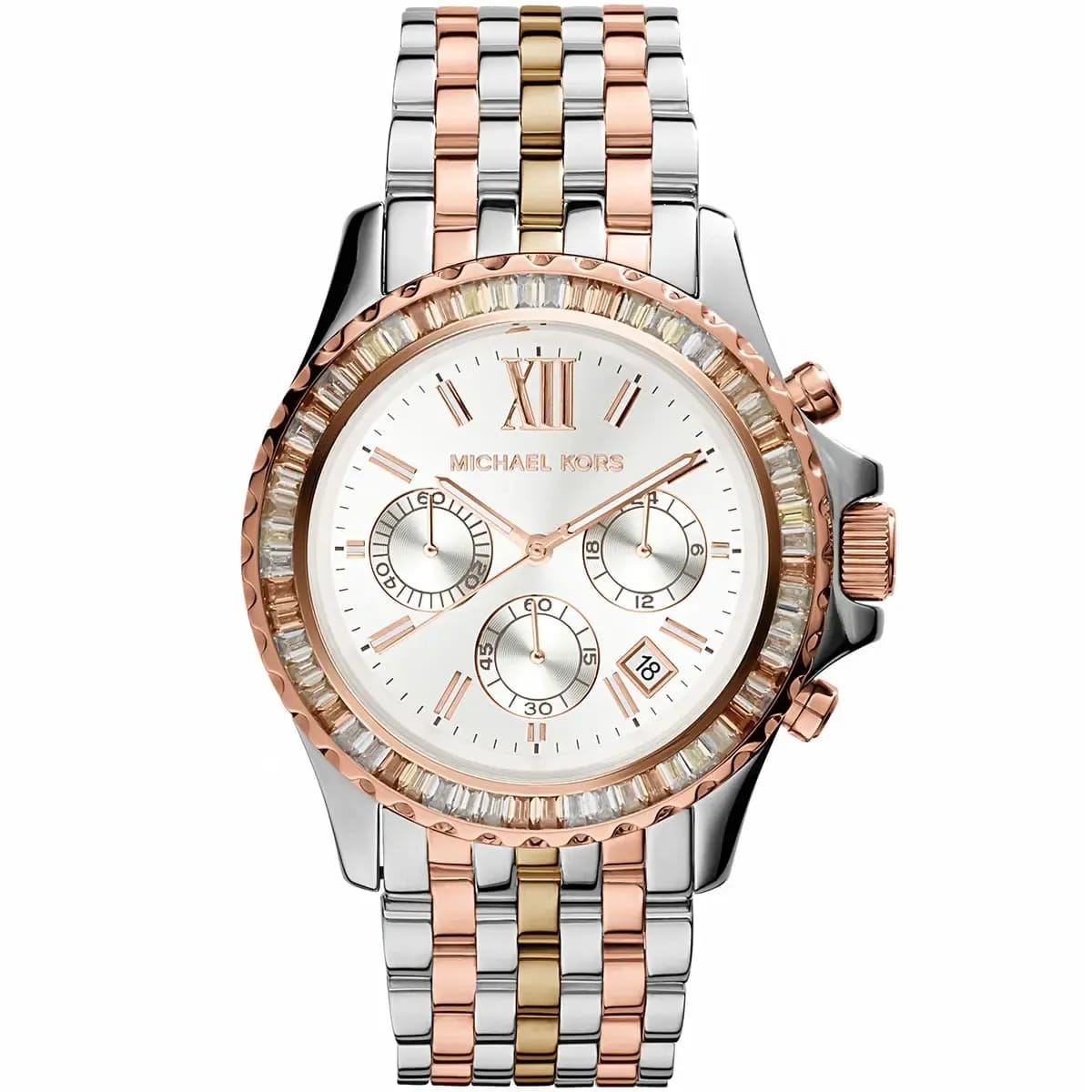 Michael Kors Signature MK5876 38mm Women's Chronograph Watch – Signature with Silver Stainless Steel Bracelet