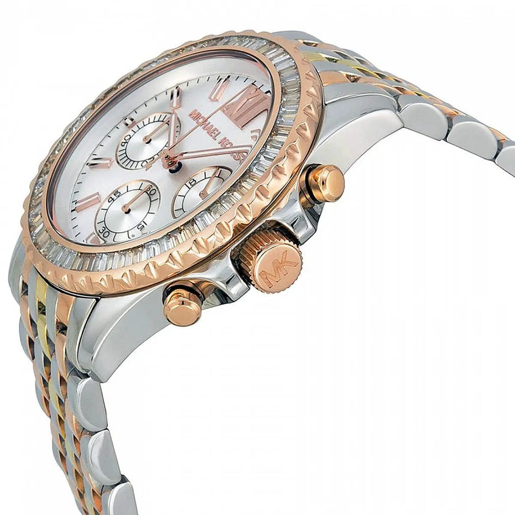 Michael Kors Signature MK5876 38mm Women's Chronograph Watch – Signature with Silver Stainless Steel Bracelet