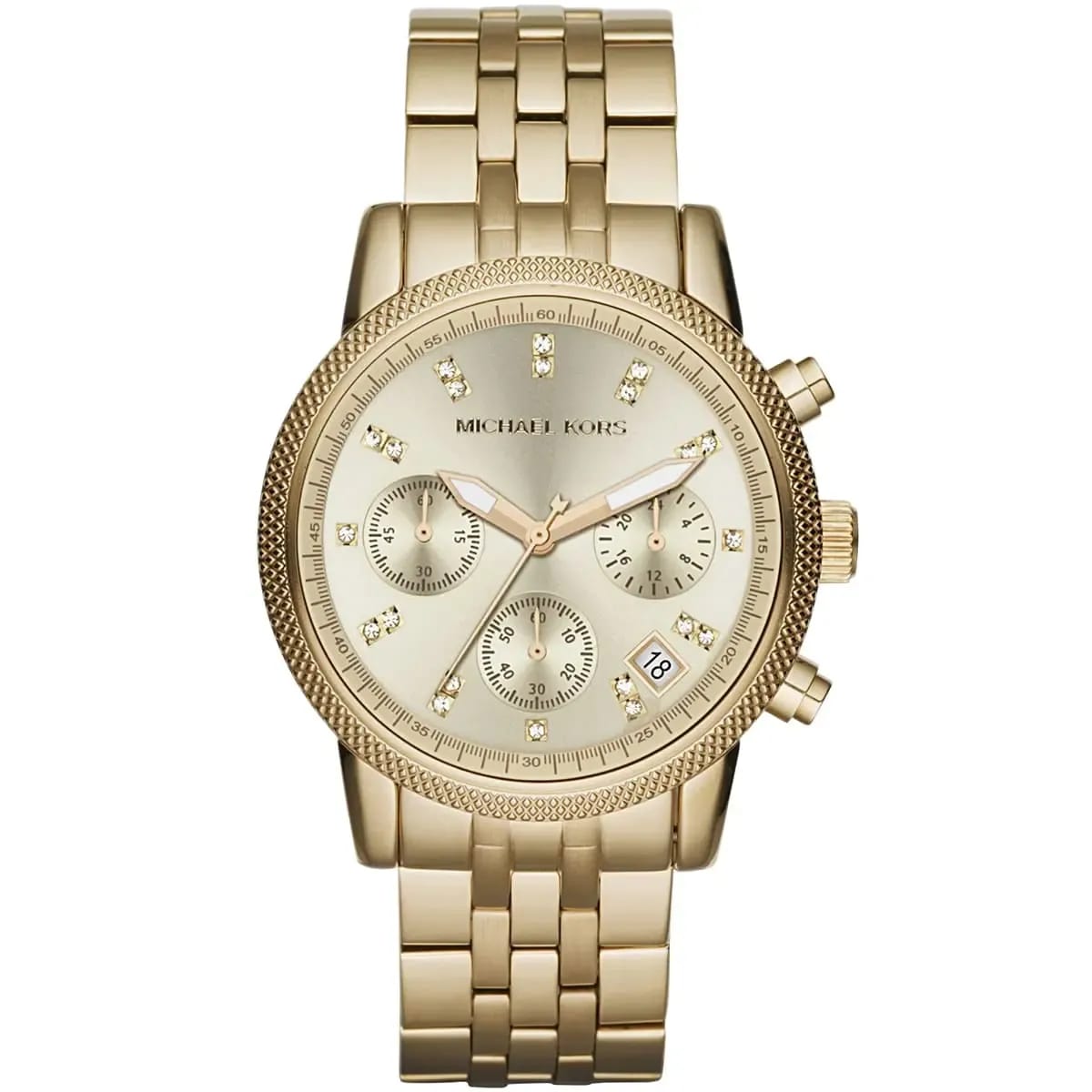 Michael Kors Ritz MK5676 37mm Women's Chronograph Watch – Gold with Gold Stainless Steel Bracelet
