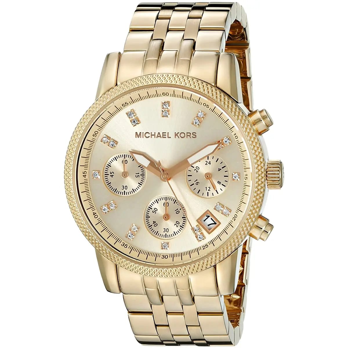 Michael Kors Ritz MK5676 37mm Women's Chronograph Watch – Gold with Gold Stainless Steel Bracelet