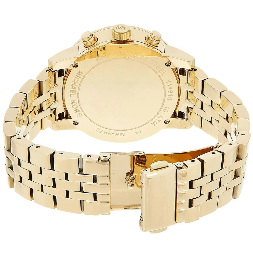 Michael Kors Ritz MK5676 37mm Women's Chronograph Watch – Gold with Gold Stainless Steel Bracelet