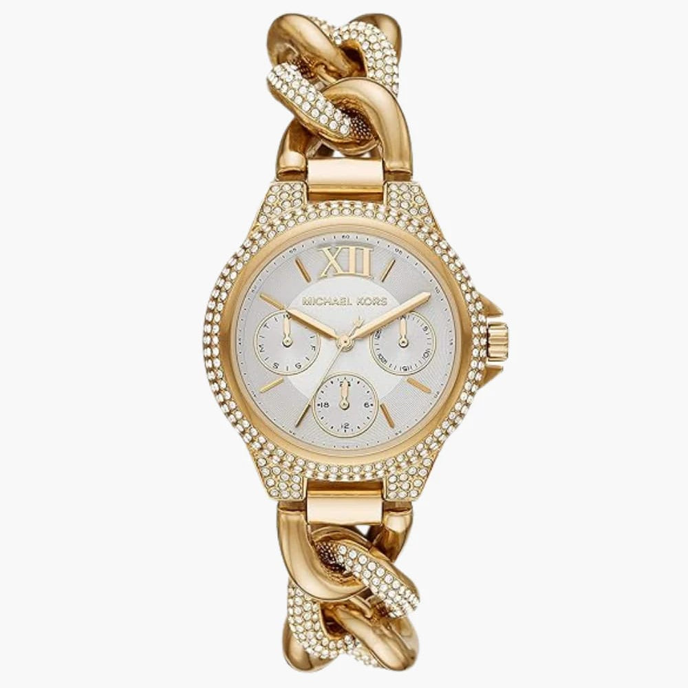 Michael Kors Mini Camille MK6842 33mm Women's Quartz Watch – Gold with Gold Chain-Link Bracelet
