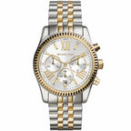 Michael Kors Lexington MK5955 38mm Women's Chronograph Watch – Signature with Two-Tone Stainless Steel Bracelet