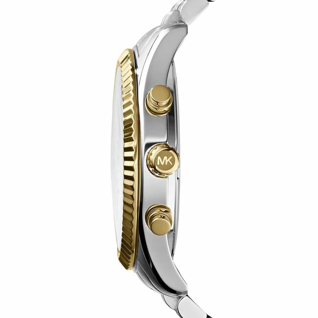 Michael Kors Lexington MK5955 38mm Women's Chronograph Watch – Signature with Two-Tone Stainless Steel Bracelet