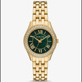 Michael Kors Harlowe MK4870 33mm Women's Quartz Watch – Green with Gold Stainless Steel Bracelet