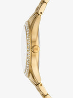 Michael Kors Harlowe MK4870 33mm Women's Quartz Watch – Green with Gold Stainless Steel Bracelet
