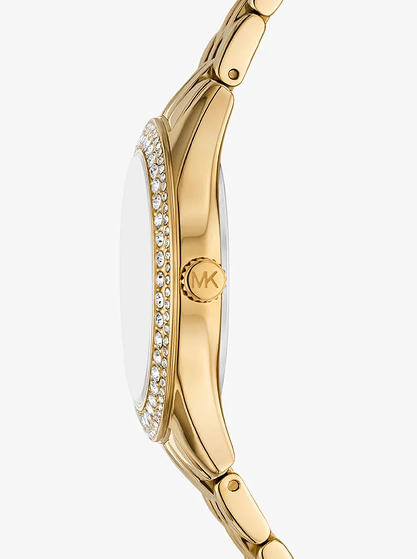 Michael Kors Harlowe MK4870 33mm Women's Quartz Watch – Green with Gold Stainless Steel Bracelet
