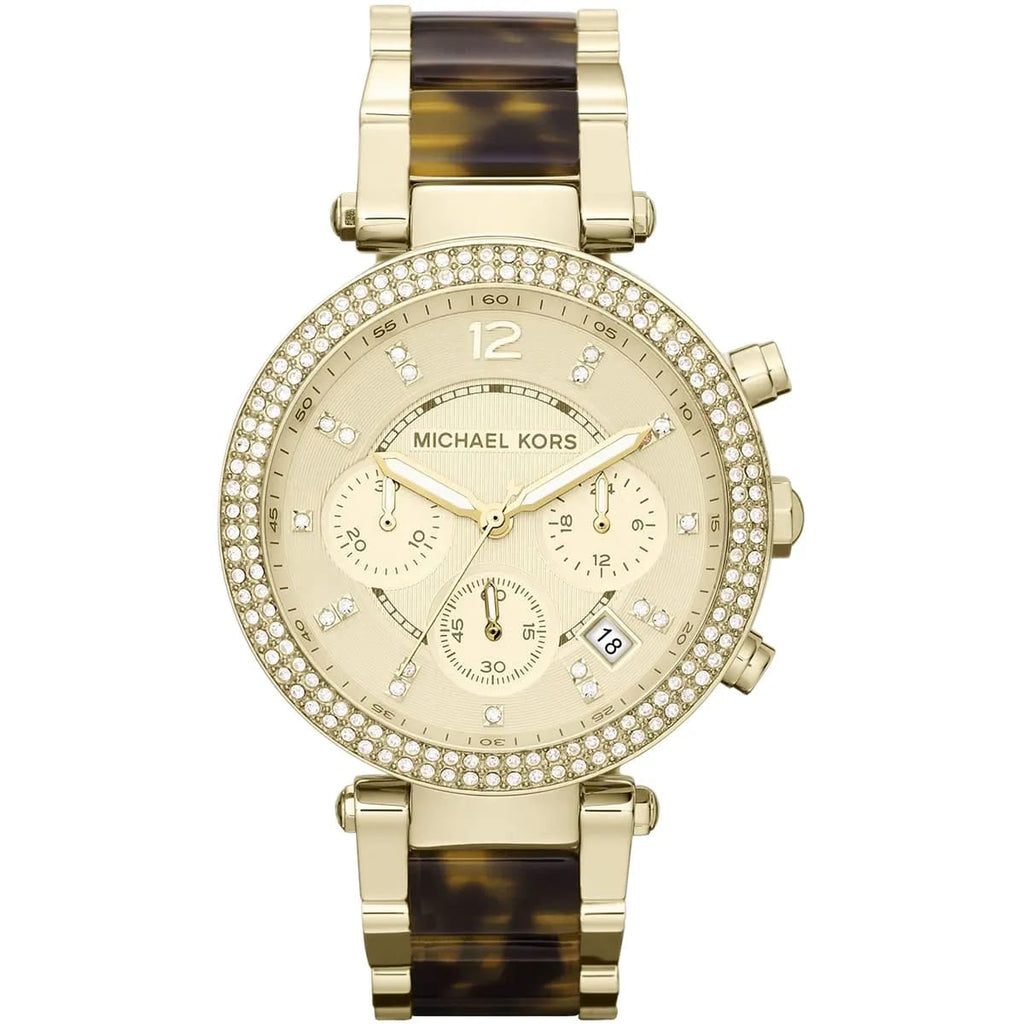 Michael Kors Parker MK5688 39mm Women's Chronograph Watch – Gold with Gold Acetate and Stainless Steel Bracelet