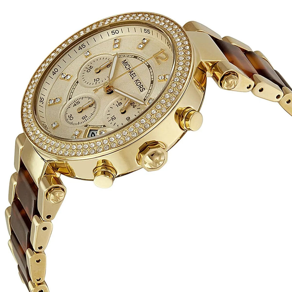 Michael Kors Parker MK5688 39mm Women's Chronograph Watch – Gold with Gold Acetate and Stainless Steel Bracelet