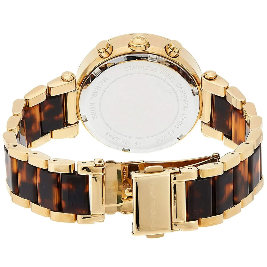 Michael Kors Parker MK5688 39mm Women's Chronograph Watch – Gold with Gold Acetate and Stainless Steel Bracelet