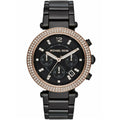 Michael Kors Parker MK5885 39mm Women's Chronograph Watch – Black with Black Stainless Steel Bracelet