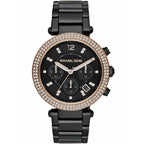Michael Kors Parker MK5885 39mm Women's Chronograph Watch – Black with Black Stainless Steel Bracelet