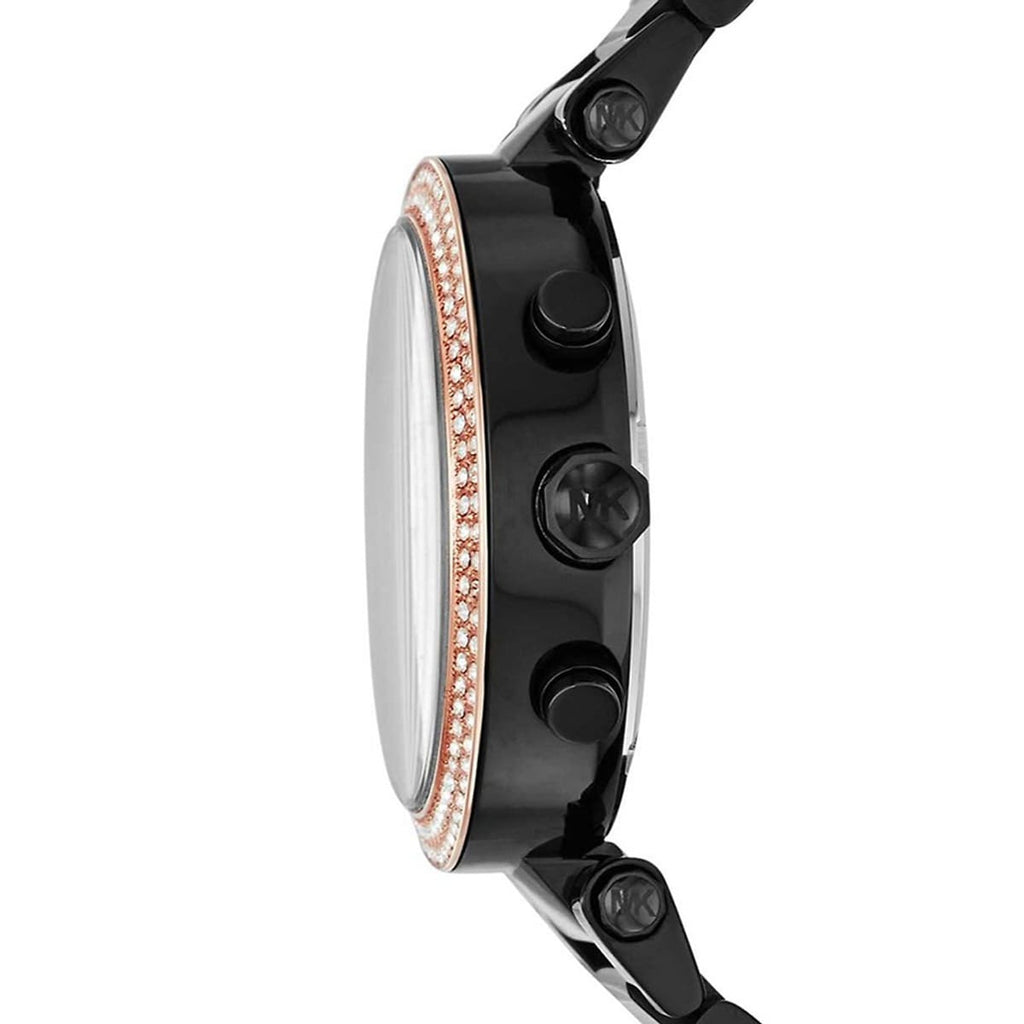 Michael Kors Parker MK5885 39mm Women's Chronograph Watch – Black with Black Stainless Steel Bracelet