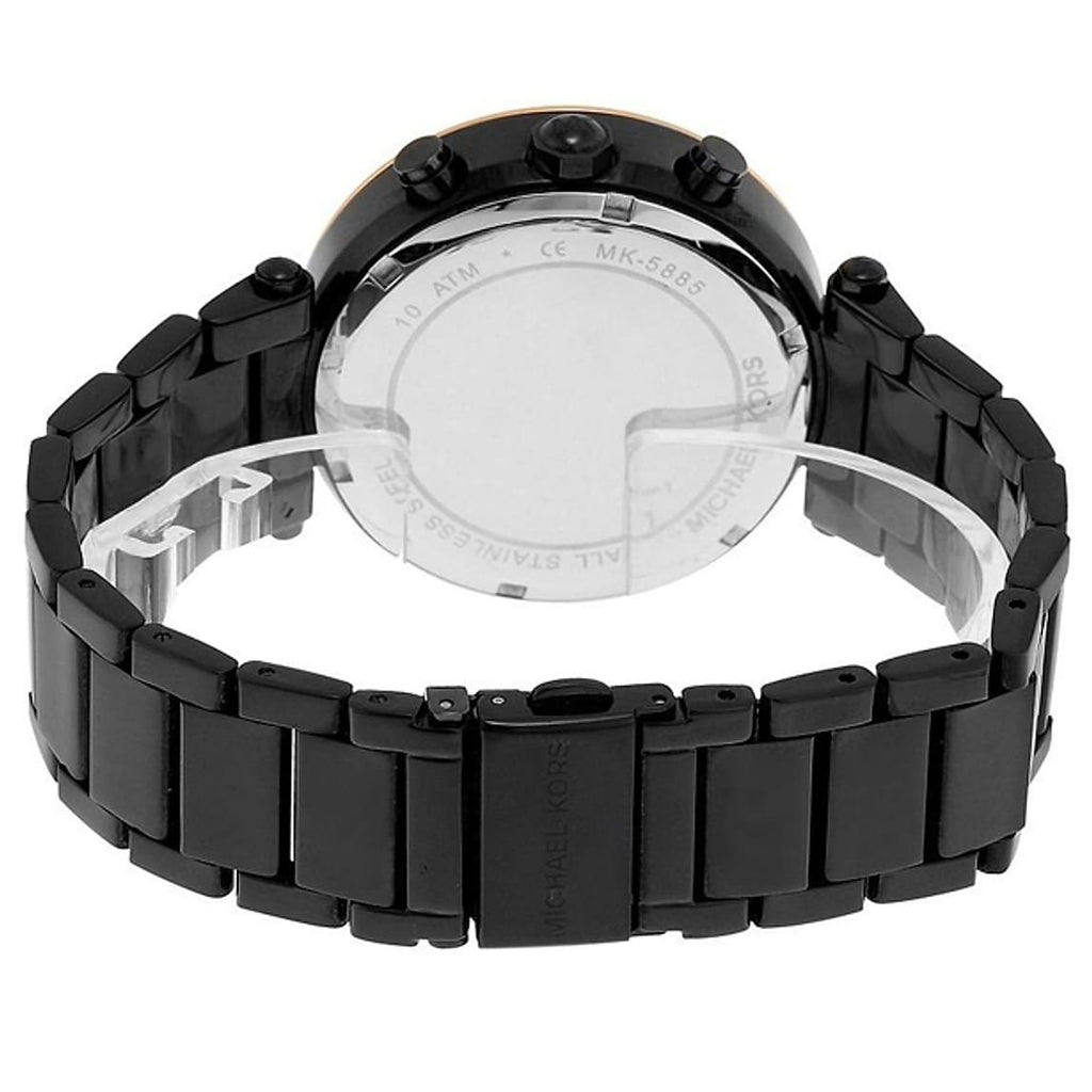 Michael Kors Parker MK5885 39mm Women's Chronograph Watch – Black with Black Stainless Steel Bracelet