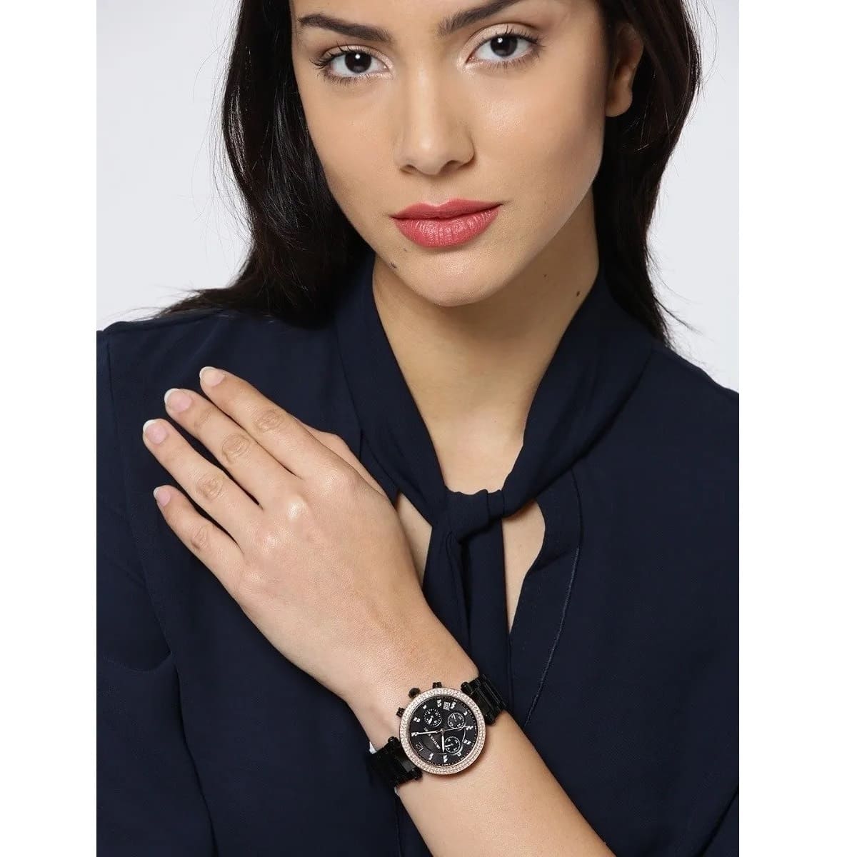 Michael Kors Parker MK5885 39mm Women's Chronograph Watch – Black with Black Stainless Steel Bracelet