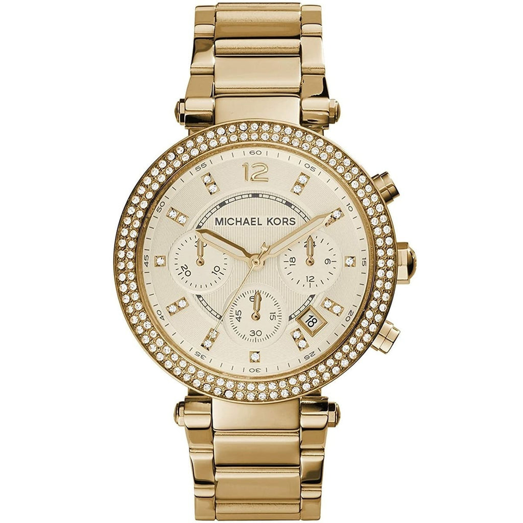 Michael Kors Parker MK5354 39mm Women's Chronograph Watch – Gold with Gold Stainless Steel Bracelet