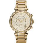 Michael Kors Parker MK5354 39mm Women's Chronograph Watch – Gold with Gold Stainless Steel Bracelet