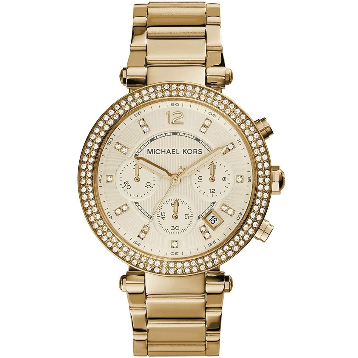 Michael Kors Parker MK5354 39mm Women's Chronograph Watch – Gold with Gold Stainless Steel Bracelet