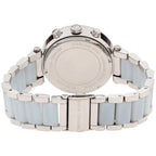 Michael Kors Parker MK6138 39mm Women's Chronograph Watch – Mother Of Pearl with Blue Acetate and Stainless Steel Bracelet