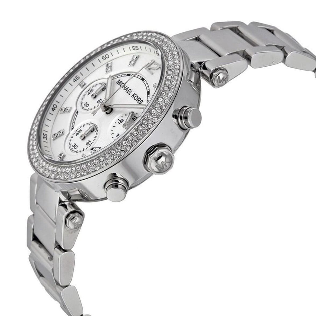 Michael Kors Parker MK5353 39mm Women's Chronograph Watch – Silver with Silver Stainless Steel Bracelet
