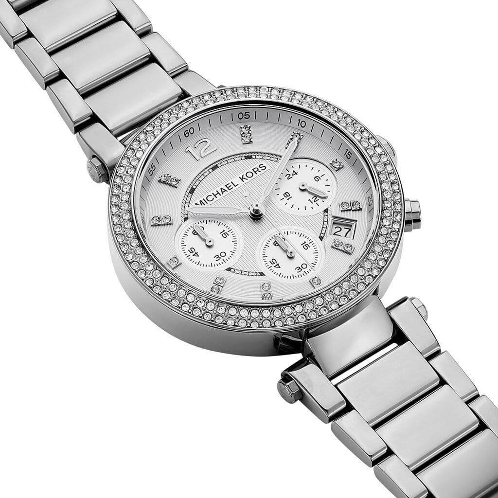 Michael Kors Parker MK5353 39mm Women's Chronograph Watch – Silver with Silver Stainless Steel Bracelet