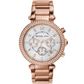 Michael Kors Parker MK5491 39mm Women's Chronograph Watch – Mother Of Pearl with Rose Gold Stainless Steel Bracelet