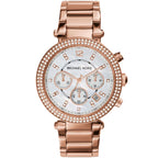Michael Kors Parker MK5491 39mm Women's Chronograph Watch – Mother Of Pearl with Rose Gold Stainless Steel Bracelet