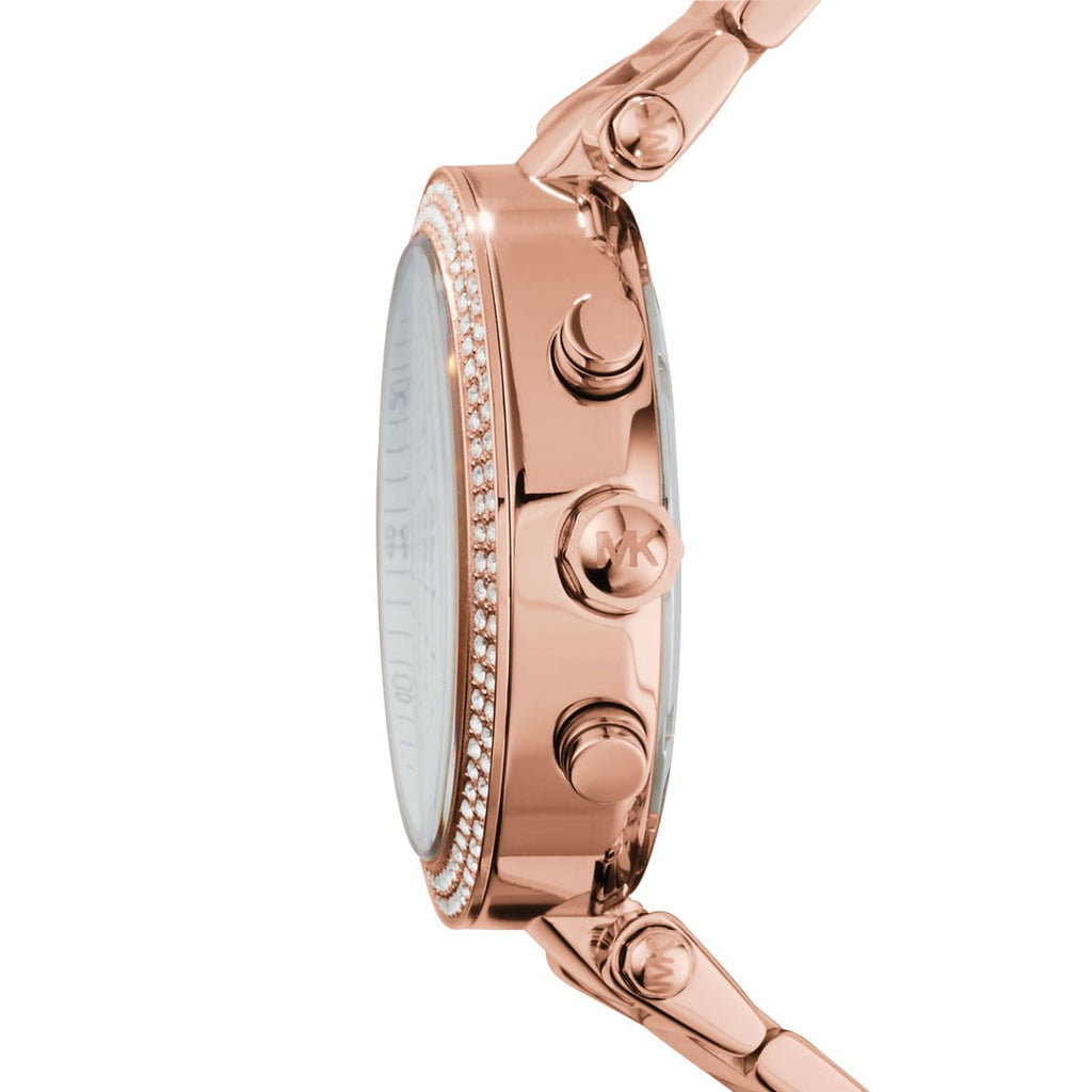 Michael Kors Parker MK5491 39mm Women's Chronograph Watch – Mother Of Pearl with Rose Gold Stainless Steel Bracelet