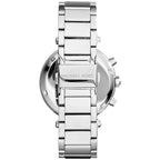 Michael Kors Parker MK6117 39mm Women's Chronograph Watch – Blue with Silver Stainless Steel Bracelet