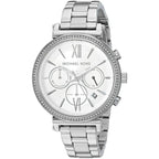 Michael Kors Sofie MK6575 38mm Women's Chronograph Watch – Silver with Silver Stainless Steel Bracelet