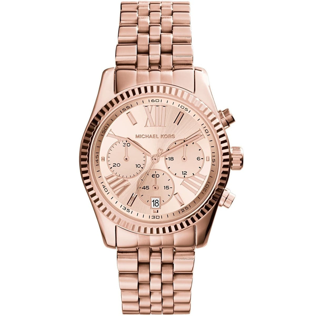 Michael Kors Lexington MK5569 38mm Women's Chronograph Watch – Rose Gold with Rose Gold Stainless Steel Bracelet