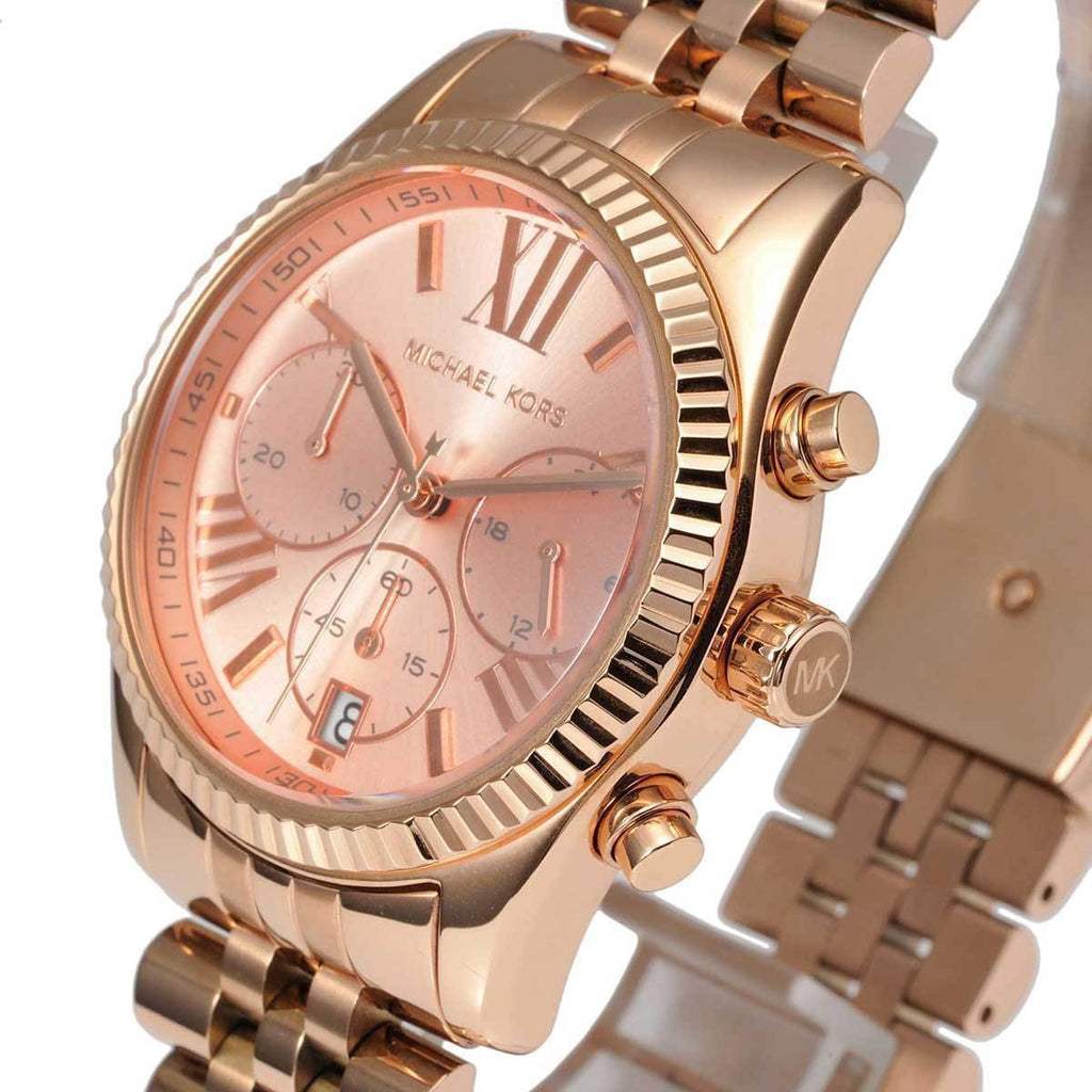 Michael Kors Lexington MK5569 38mm Women's Chronograph Watch – Rose Gold with Rose Gold Stainless Steel Bracelet