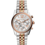 Michael Kors Lexington MK5735 38mm Women's Chronograph Watch – Signature with Silver Stainless Steel Bracelet